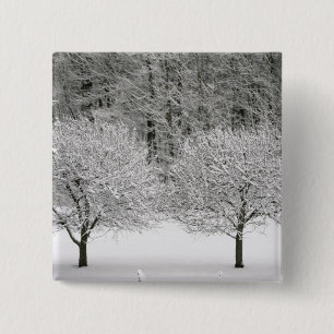 Snow covered landscape 15 cm square badge
