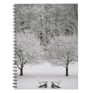 Snow covered landscape notebook