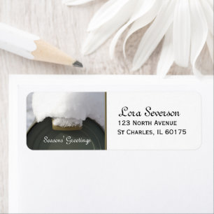 Snow Covered Mailbox Return Address Label