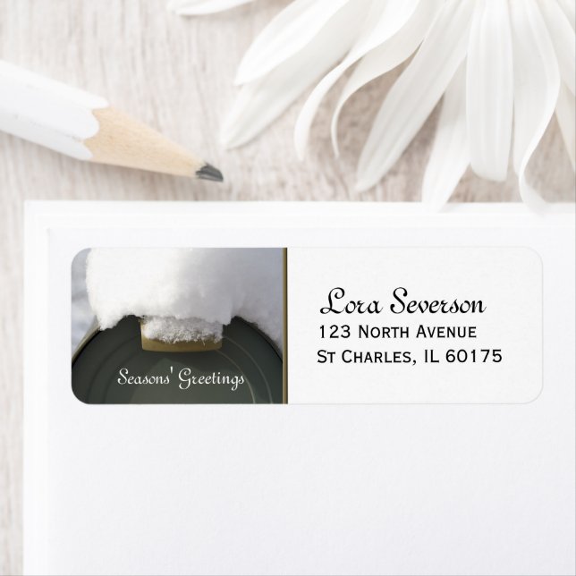 Snow Covered Mailbox Return Address Label (Insitu)