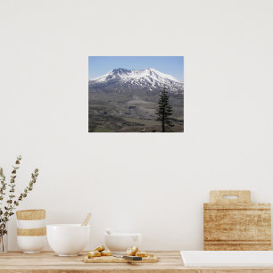 Snow Covered Mount St Helens Volcano Landscape Poster