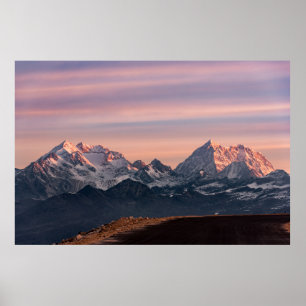 SNOW COVERED MOUNTAIN DURING DAYTIME0 POSTER