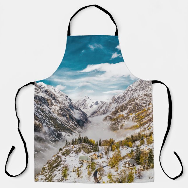SNOW COVERED MOUNTAIN DURING DAYTIME APRON (Front)