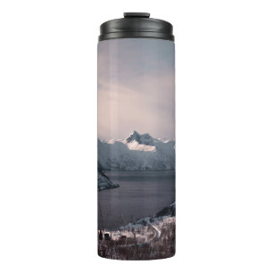SNOW COVERED MOUNTAIN DURING DAYTIME THERMAL TUMBLER