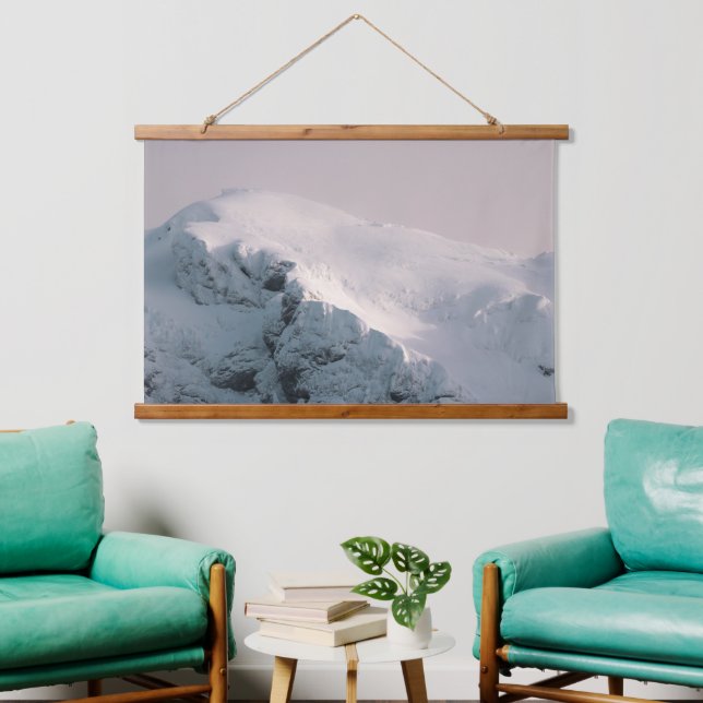 Snow covered mountain  hanging tapestry (Living Room)