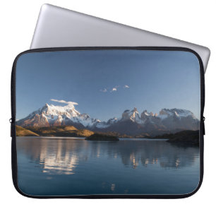 SNOW COVERED MOUNTAIN IN REFLECTIVE PHOTOGRAPHY LAPTOP SLEEVE