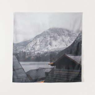SNOW-COVERED MOUNTAIN NEAR BODY OF WATER TAPESTRY