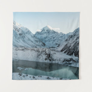 SNOW COVERED MOUNTAIN NEAR BODY OF WATER TAPESTRY