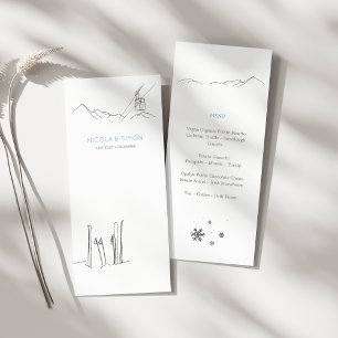Snow Covered Mountain Peaks Skis Soft Snowflakes  Menu
