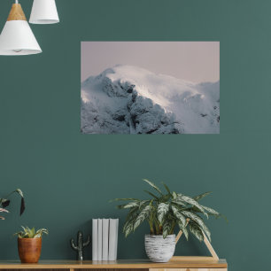 Snow covered mountain poster
