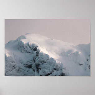 Snow covered mountain poster