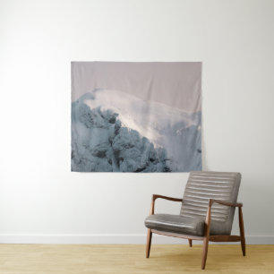 Snow covered mountain tapestry