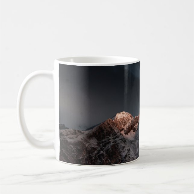 SNOW COVERED MOUNTAIN UNDER BLUE SKY DURING DAYTIM COFFEE MUG (Left)