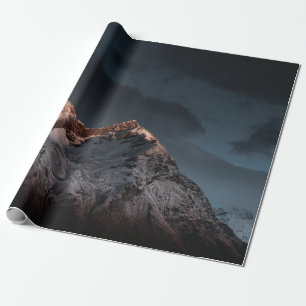 SNOW COVERED MOUNTAIN UNDER BLUE SKY DURING DAYTIM WRAPPING PAPER