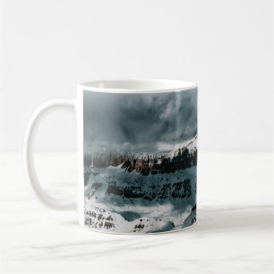 SNOW COVERED MOUNTAIN UNDER CLOUDY SKY DURING DAYT COFFEE MUG