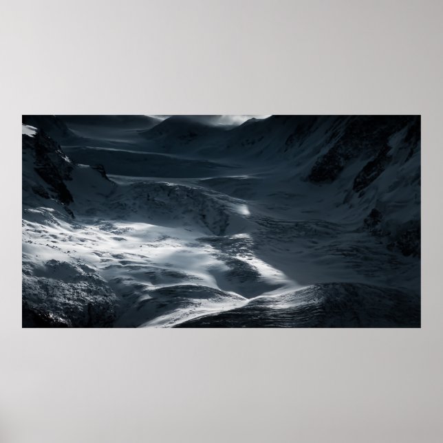 SNOW COVERED MOUNTAIN UNDER CLOUDY SKY DURING DAYT POSTER (Front)