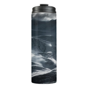 SNOW COVERED MOUNTAIN UNDER CLOUDY SKY DURING DAYT THERMAL TUMBLER