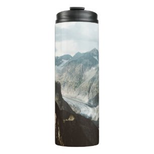 SNOW COVERED MOUNTAINS DURING DAYTIME THERMAL TUMBLER