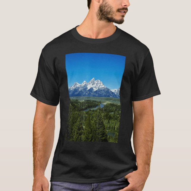 Snow-covered mountains Grand Teton National Park W T-Shirt (Front)