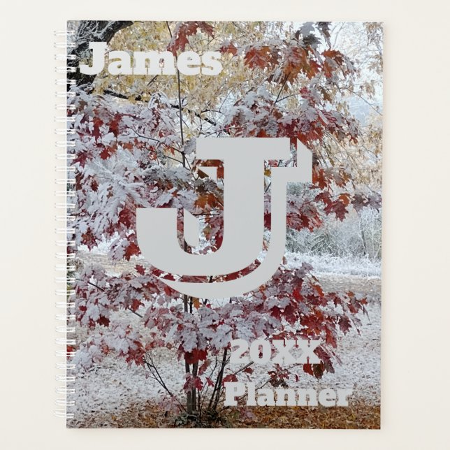 Snow covered Oak Tree, Autumn / Winter Scene Planner (Front)