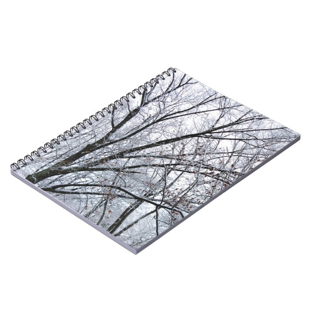 Snow-covered Oak Tree Notebook (Left Side)