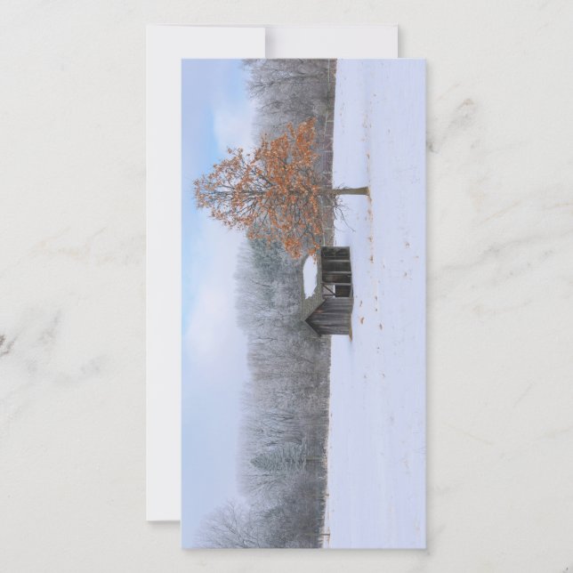 Snow Covered Paddock Thank You Card (Front)