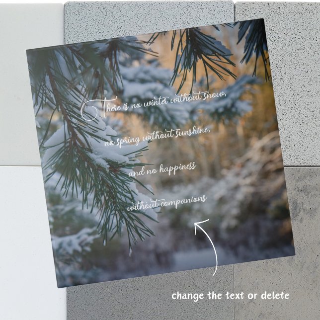 Snow-covered pine branches ceramic tile (Creator Uploaded)