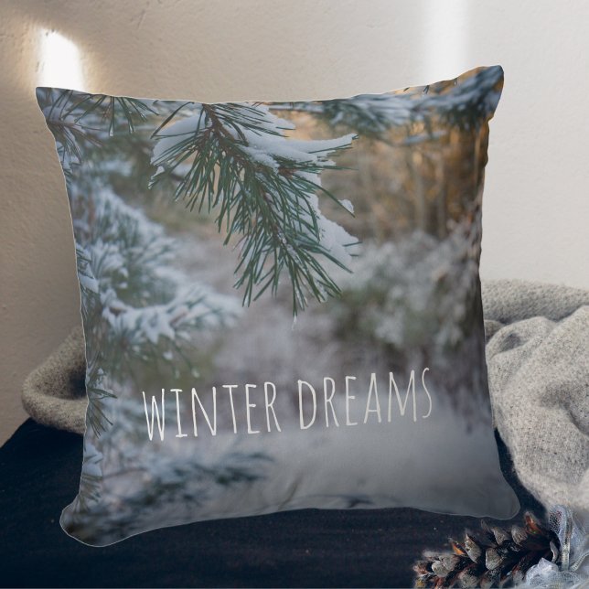 Snow-covered pine branches cushion (Creator Uploaded)