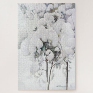 Snow Covered Pine Saplings (by Pekka Halonen) Jigsaw Puzzle