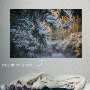 Snow-covered pine tree in the winter forest poster