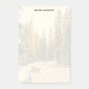Snow Covered Pine Trees Forest Nature Photo Post-it Notes