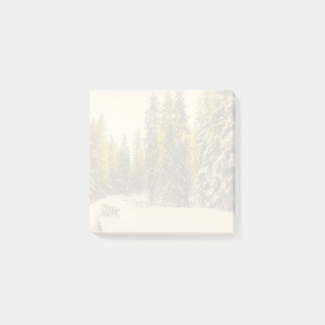 Snow Covered Pine Trees Forest Nature Photo Post-it Notes (Front)