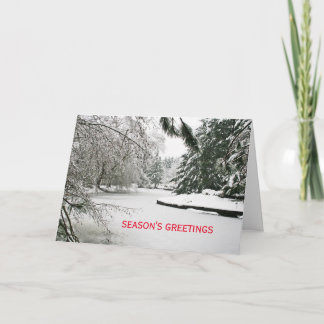 Snow Covered Pond Folded Holiday Card