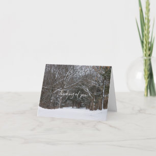 Snow Covered Road Painterly Thinking Of You Card