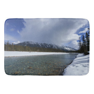 Snow Covered Scenery At The Kootenay River Canada Bath Mat