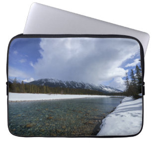 Snow Covered Scenery At The Kootenay River Canada Laptop Sleeve