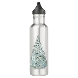 Snow Covered Spruce Tree Illustration 710 Ml Water Bottle