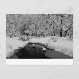 Snow covered stream postcard