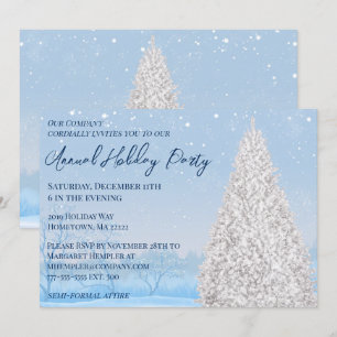 Snow Covered Tree Holiday Party Invitation