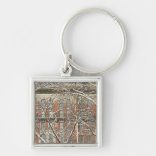 Snow Covered Tree Key Ring