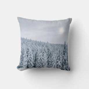 SNOW COVERED TREES DURING DAYTIME CUSHION