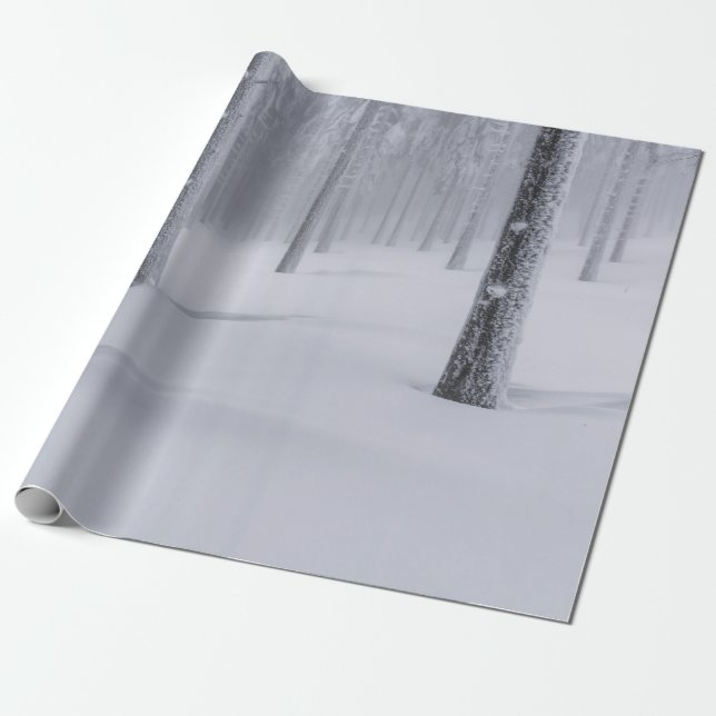 SNOW COVERED TREES DURING DAYTIME WRAPPING PAPER (Unrolled)