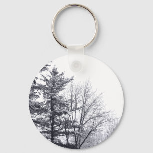 Snow-covered Trees: Horizontal Key Ring