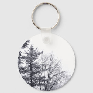 Snow-covered Trees: Vertical Key Ring