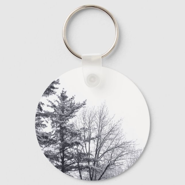 Snow-covered Trees: Vertical Key Ring (Front)