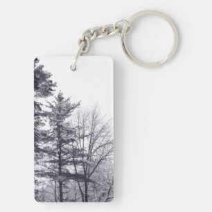 Snow-covered Trees: Vertical Key Ring