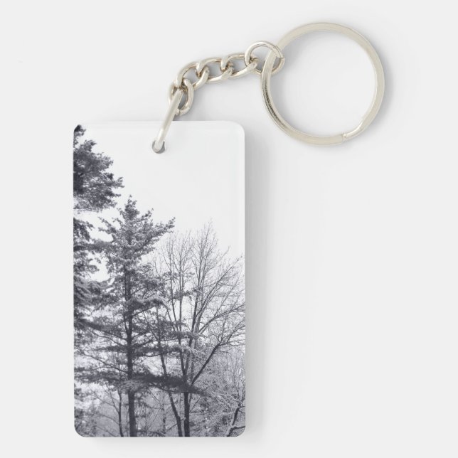 Snow-covered Trees: Vertical Key Ring (Back)