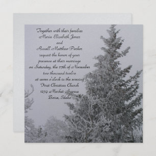 Snow Covered Winter Pine Wedding Invitation