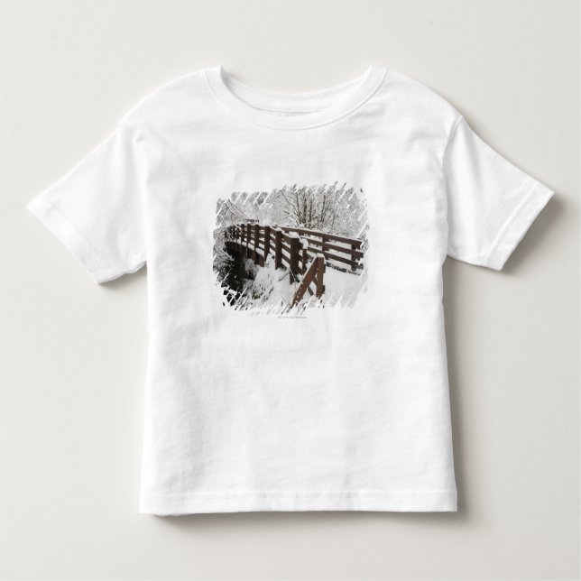 Snow Covered Wooden Bridge Toddler T-Shirt (Front)