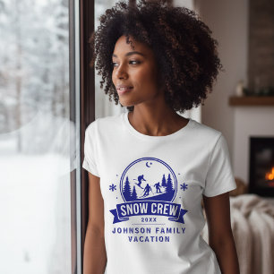 Snow Crew Ski Trip Winter Family Vacation Blue T-Shirt